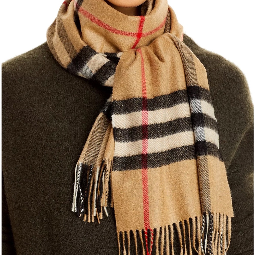 Burberry Classic Check Cashmere Scarf Color Archive Beige